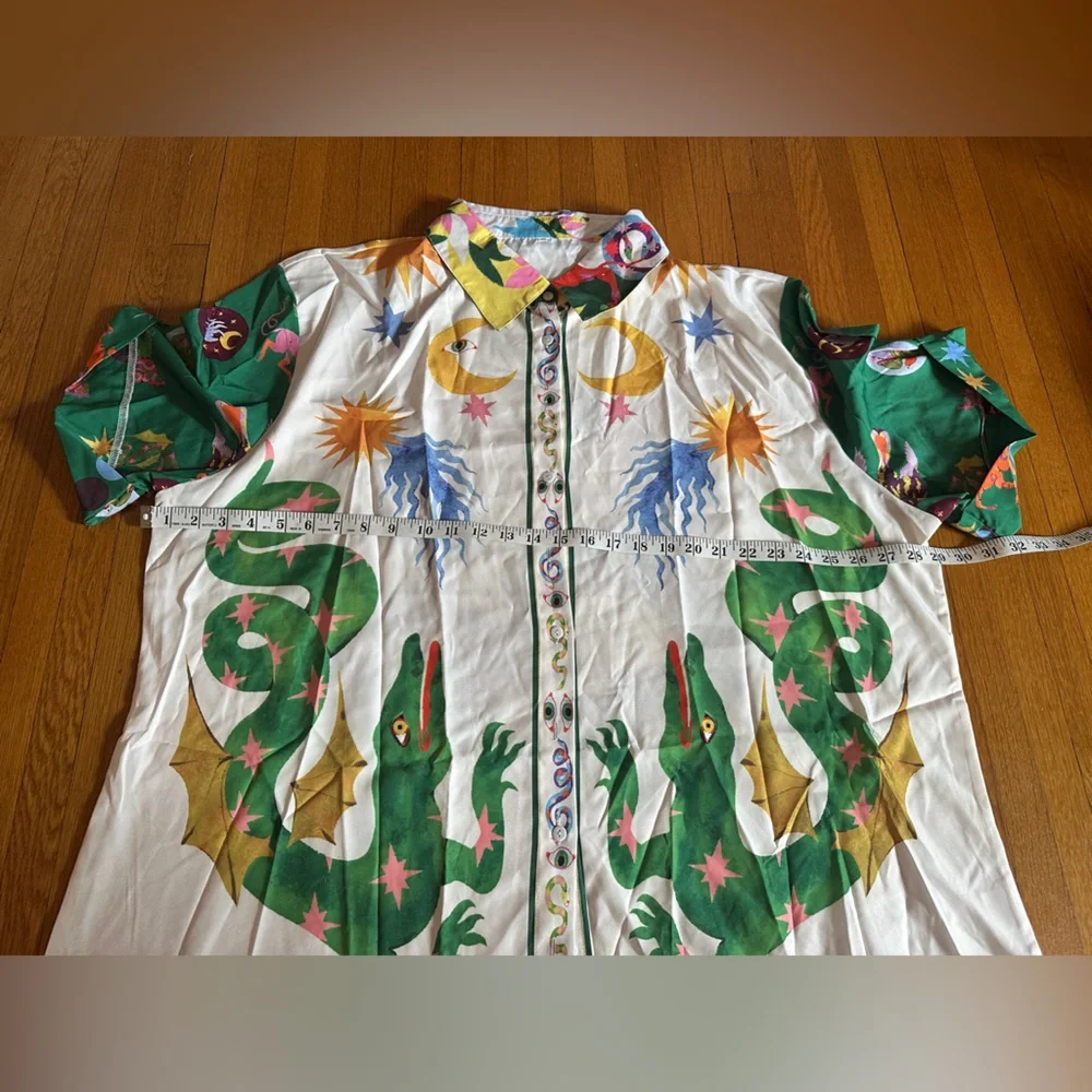 Dragon Motif Matching Shirt & Short Set, Size 6X, NWOT